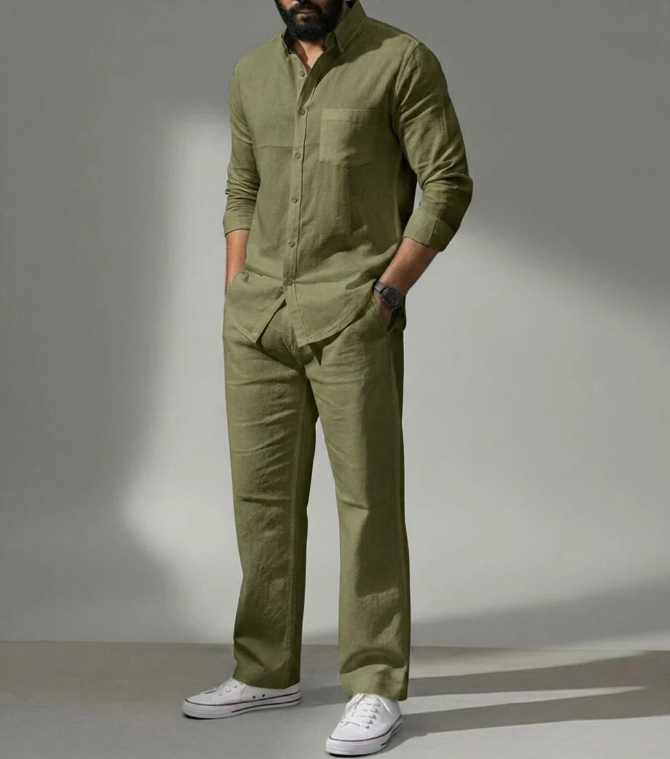 Coastal Top & Bottom Set Of Linen, Luxury And Style