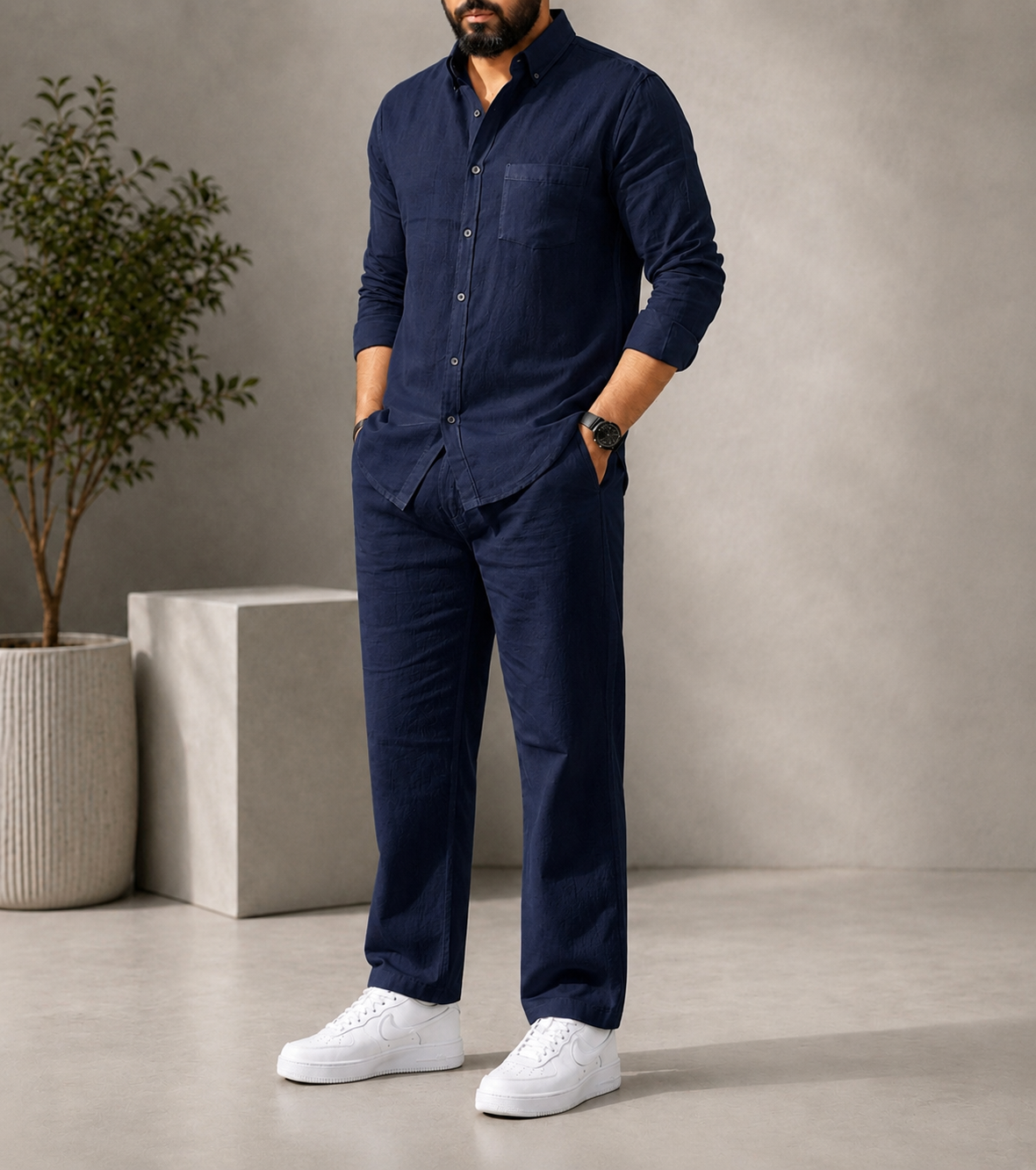 Elite Class Top & Bottom Set Of Linen, Luxury And Style