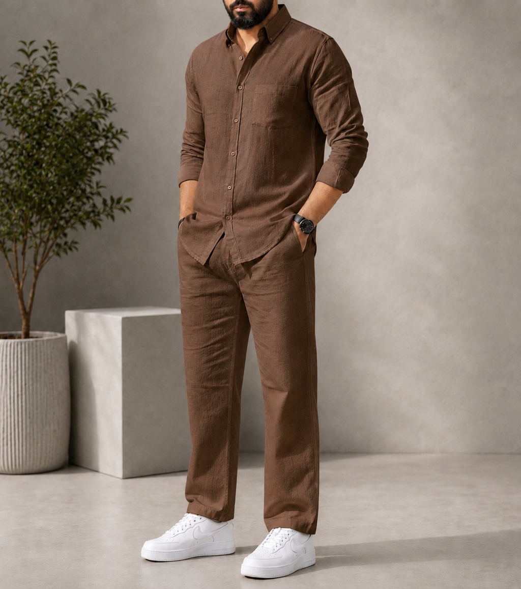 Elite Class Top & Bottom Set Of Linen, Luxury And Style