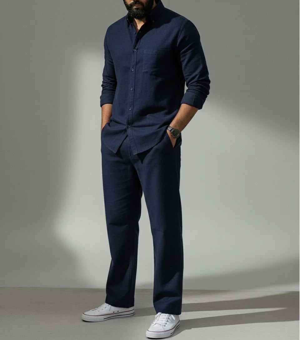 Coastal Top & Bottom Set Of Linen, Luxury And Style