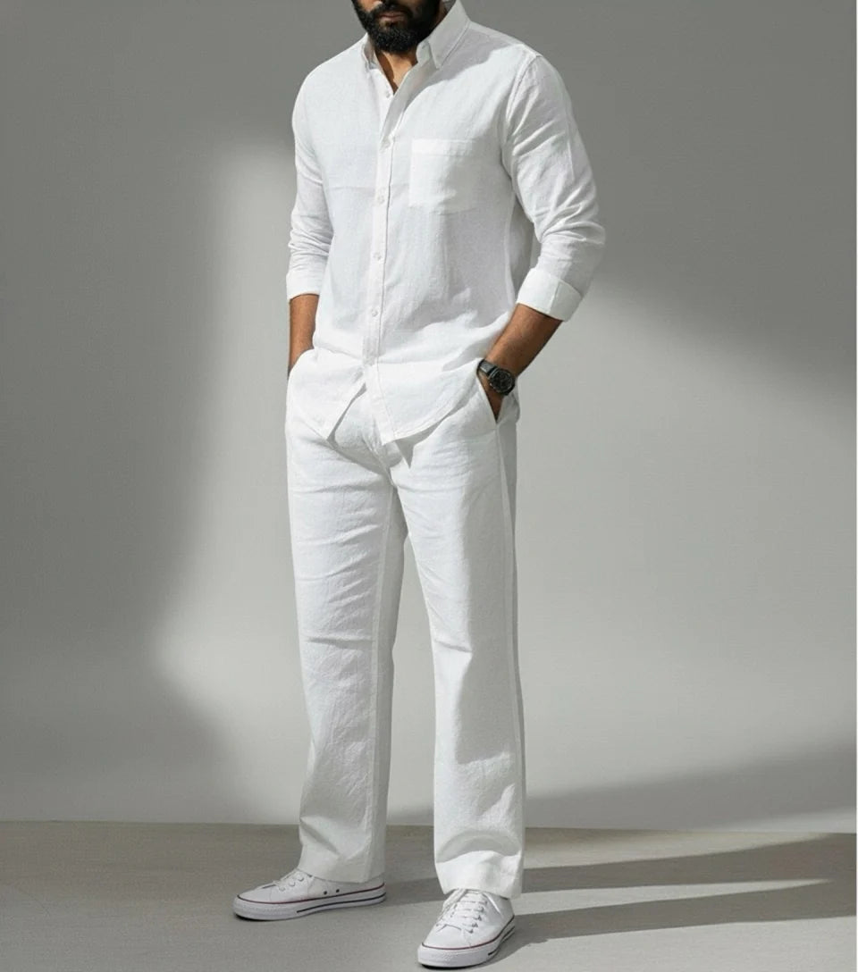 Coastal Top & Bottom Set Of Linen, Luxury And Style