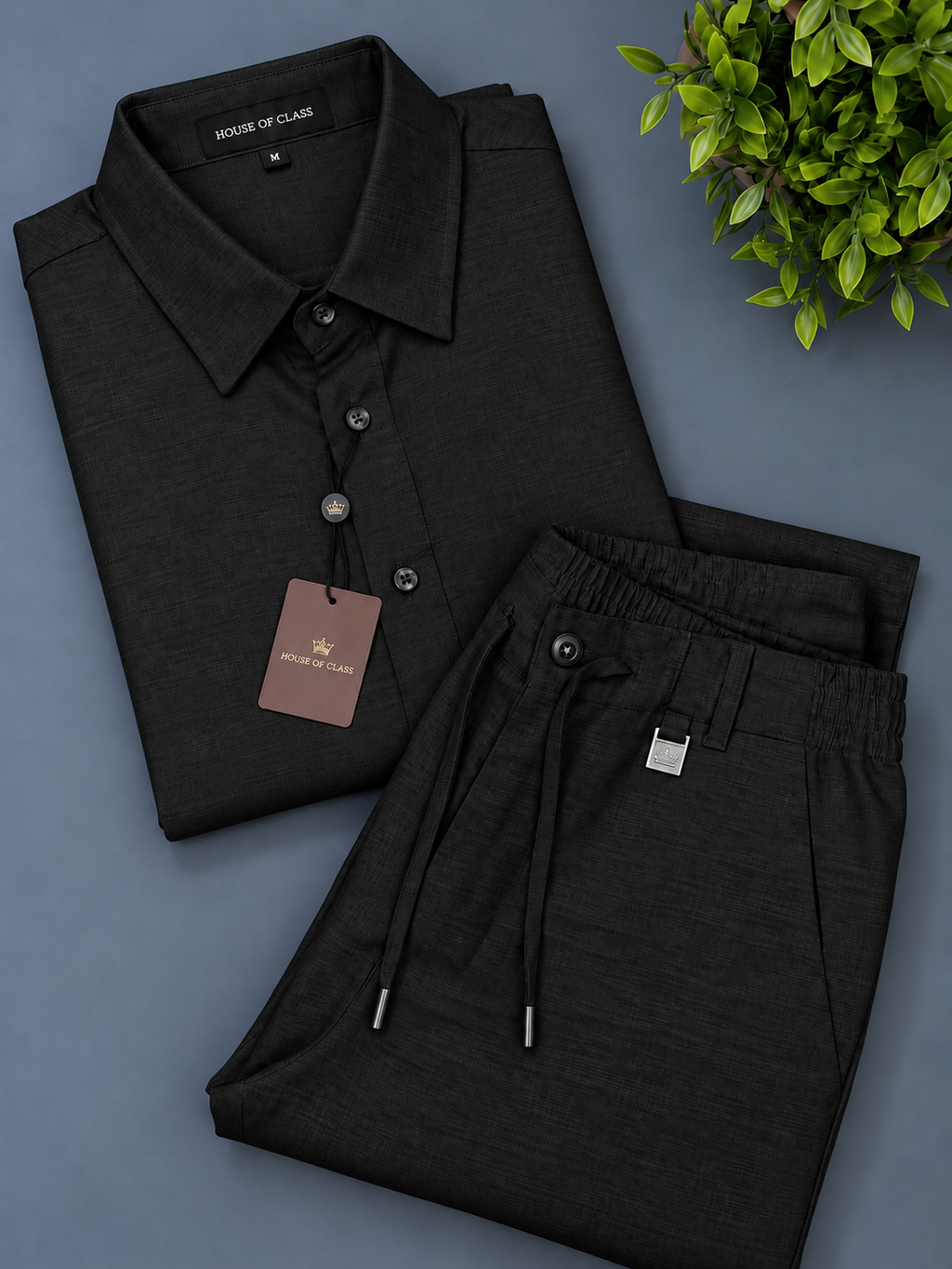 Noir Royale Top & Bottom Set Of Linen, Luxury And Style