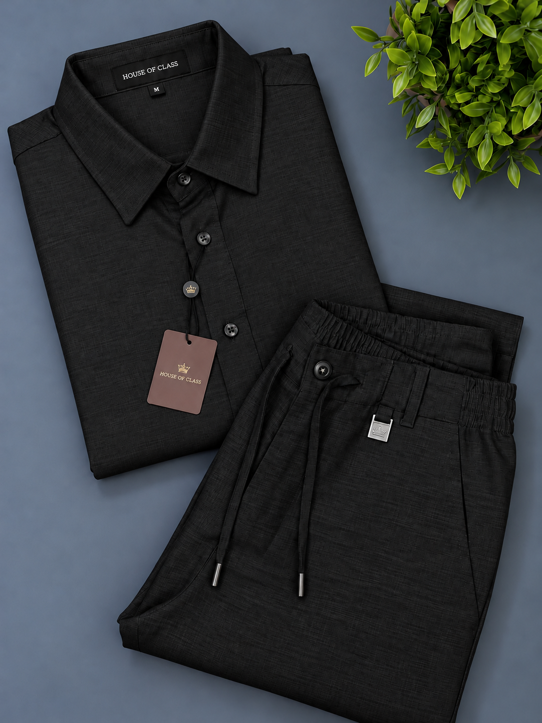 Noir Royale Top & Bottom Set Of Linen, Luxury And Style