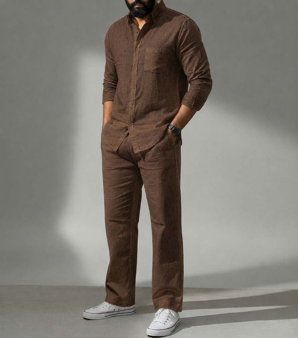 Coastal Top & Bottom Set Of Linen, Luxury And Style
