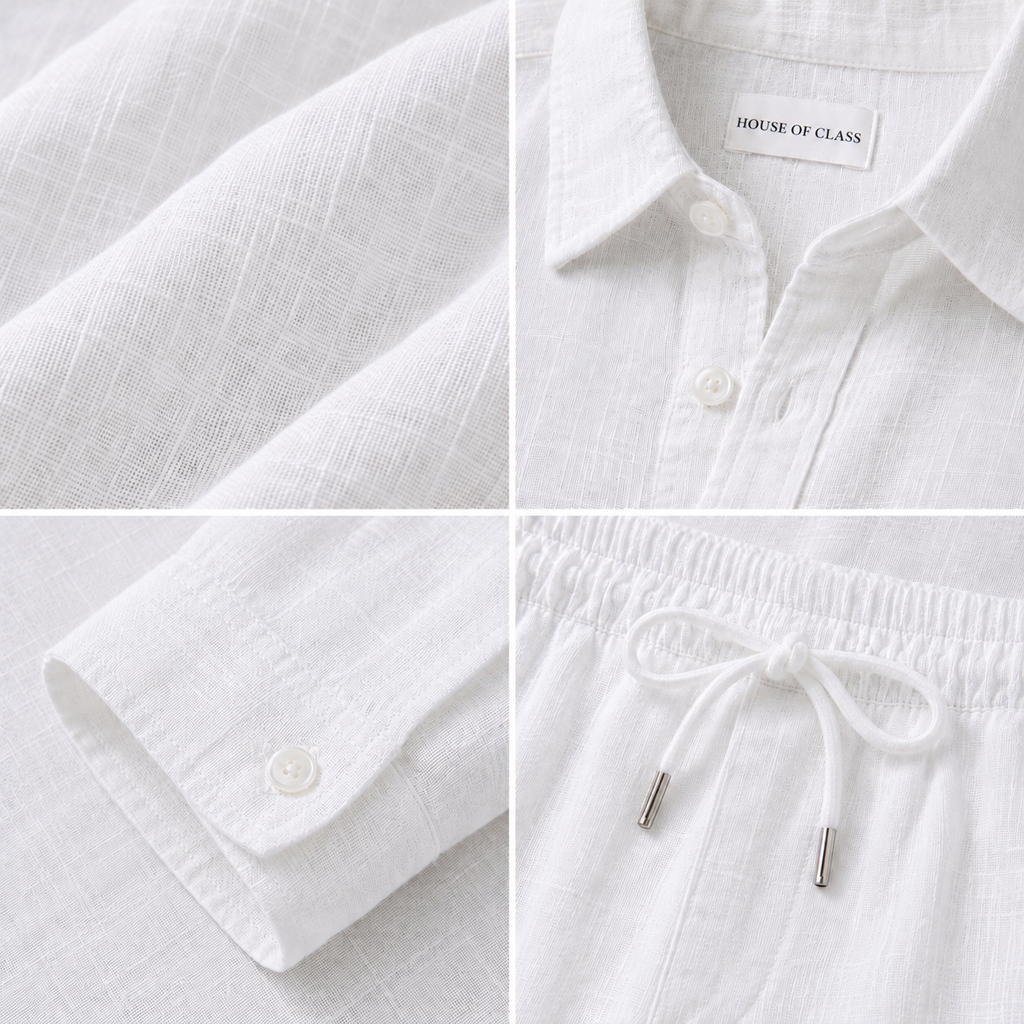 Elite Class Top & Bottom Set Of Linen, Luxury And Style