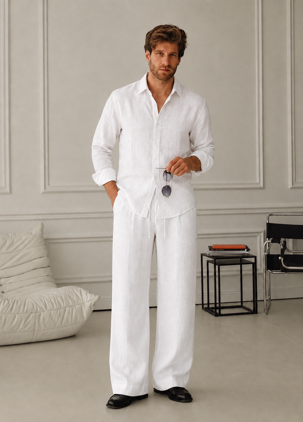 Bare Breeze Top & Bottom Set Of Linen, Luxury And Style