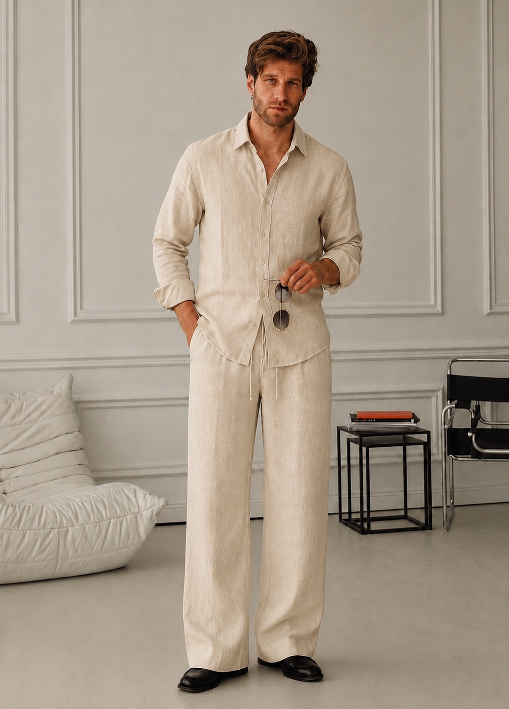 Bare Breeze Top & Bottom Set Of Linen, Luxury And Style