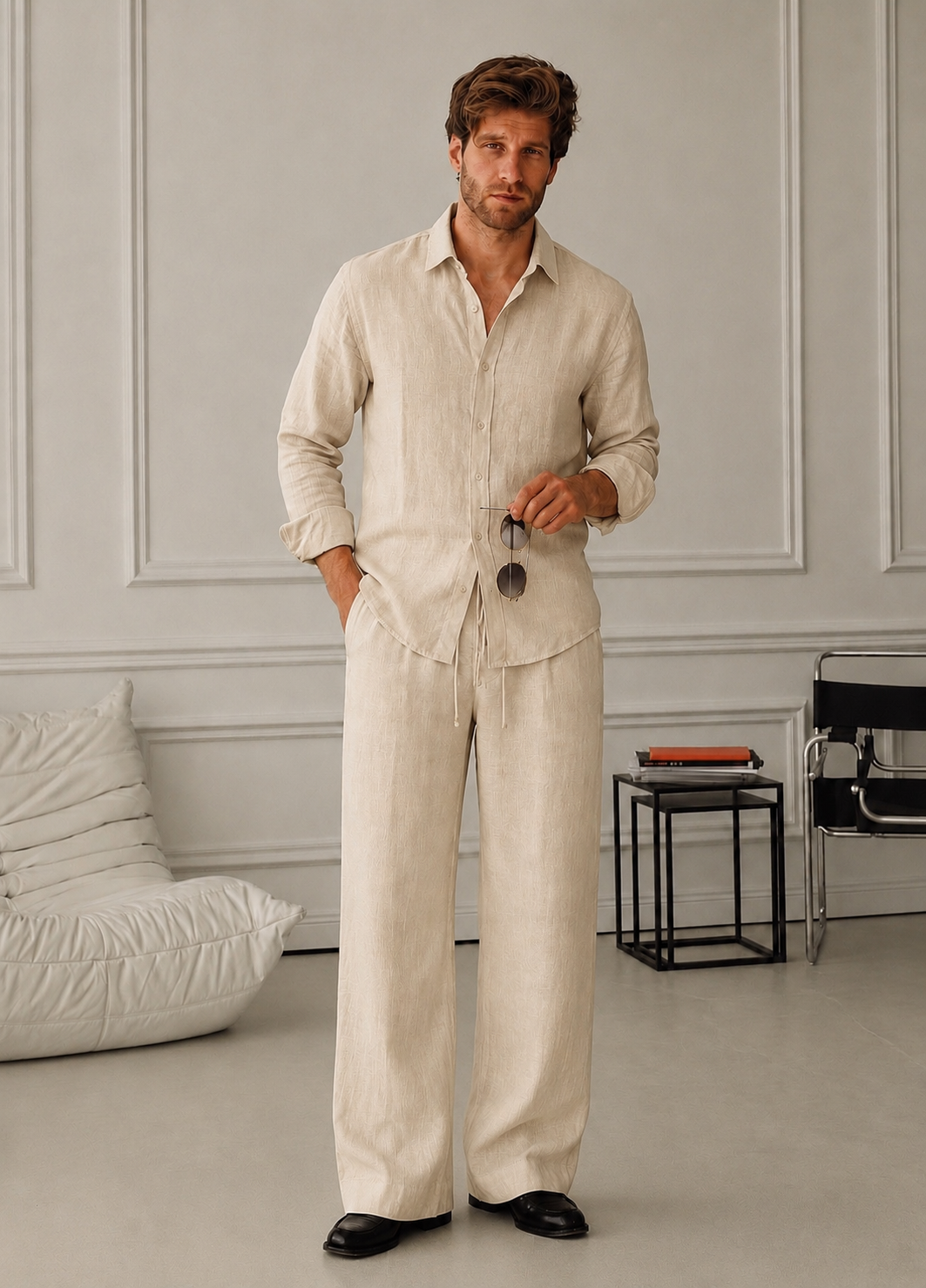 Bare Breeze Top & Bottom Set Of Linen, Luxury And Style