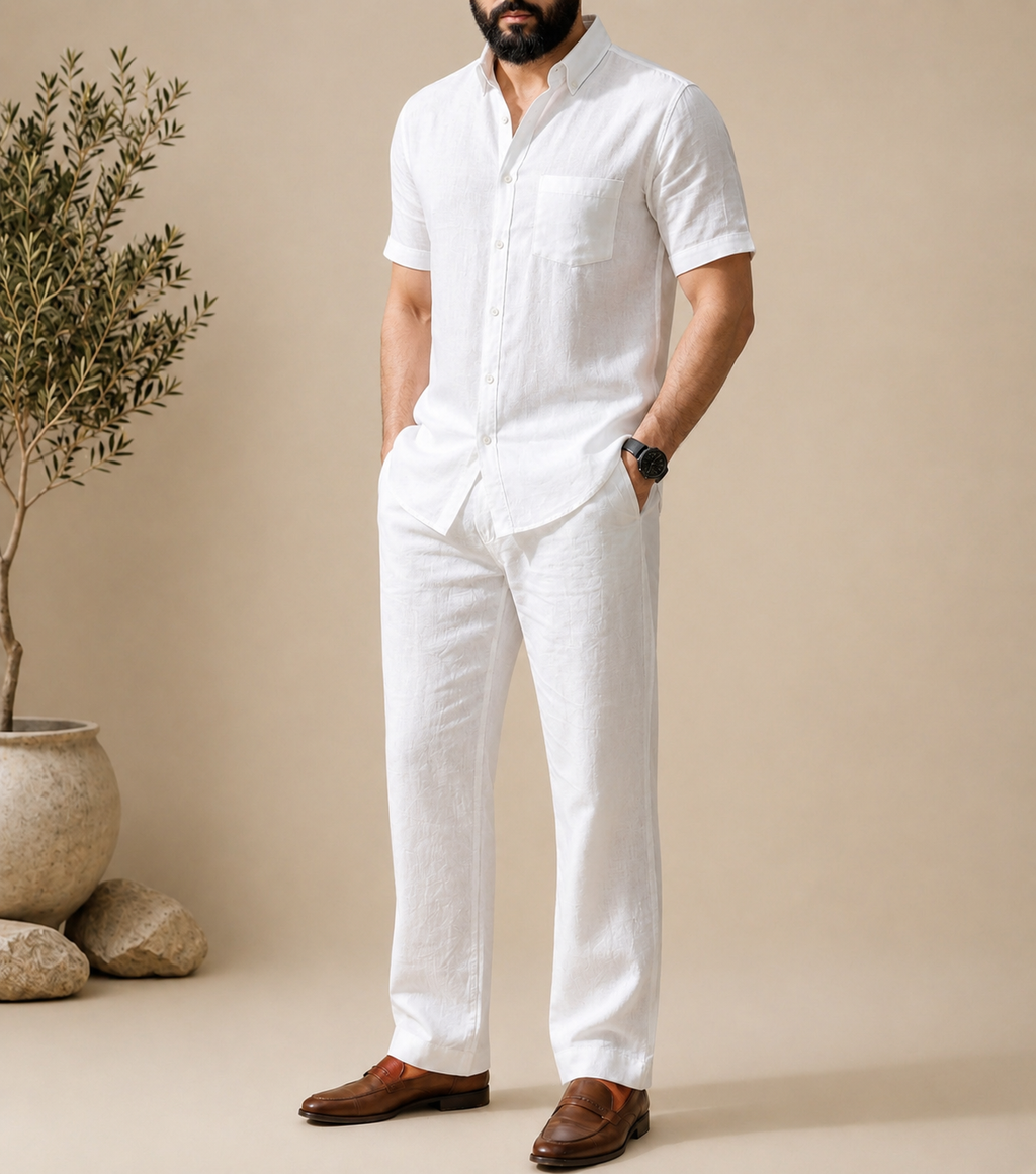 Bare Breeze Top & Bottom Set Of Linen, Luxury And Style