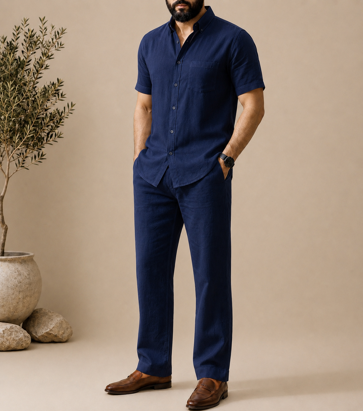 Bare Breeze Top & Bottom Set Of Linen, Luxury And Style