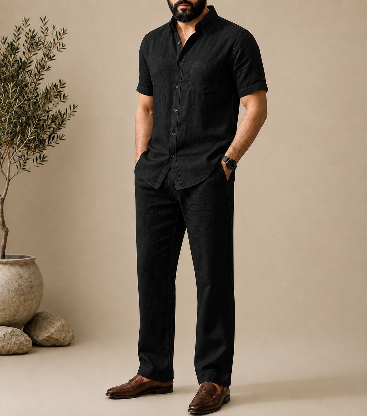 Bare Breeze Top & Bottom Set Of Linen, Luxury And Style