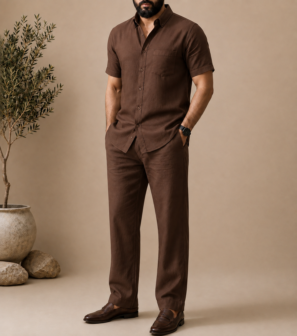 Bare Breeze Top & Bottom Set Of Linen, Luxury And Style