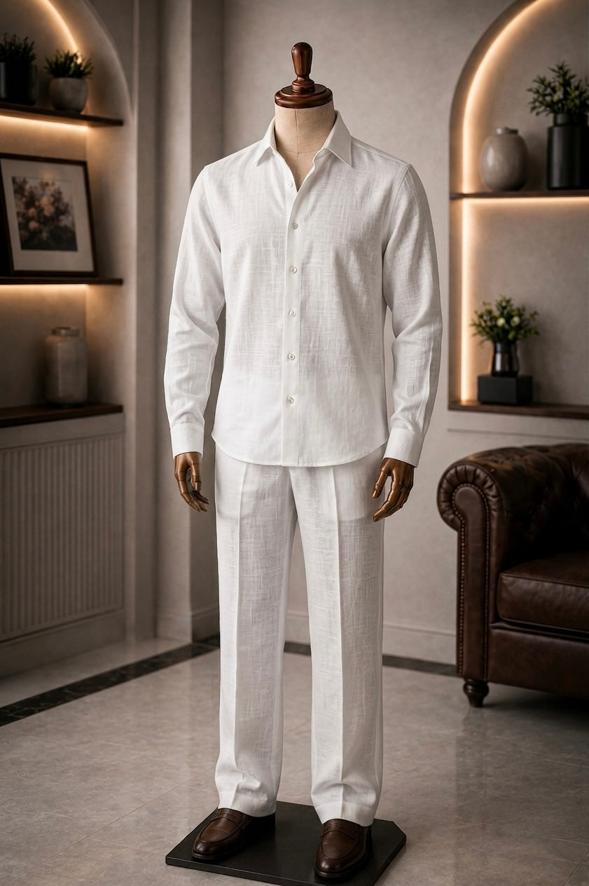 Fine-crafted Top & Bottom Set Of Linen, Luxury And Style