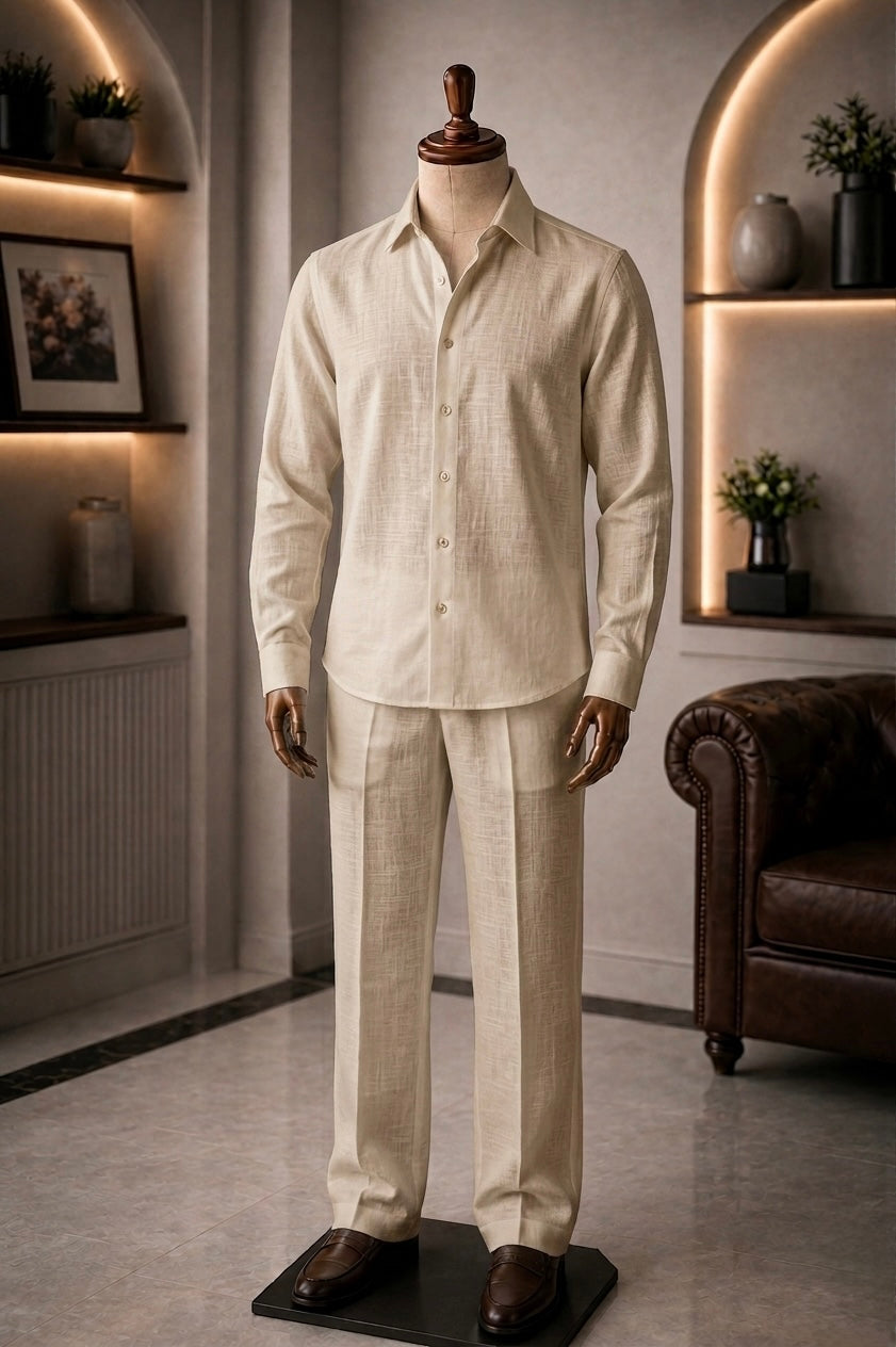 Fine-crafted Top & Bottom Set Of Linen, Luxury And Style