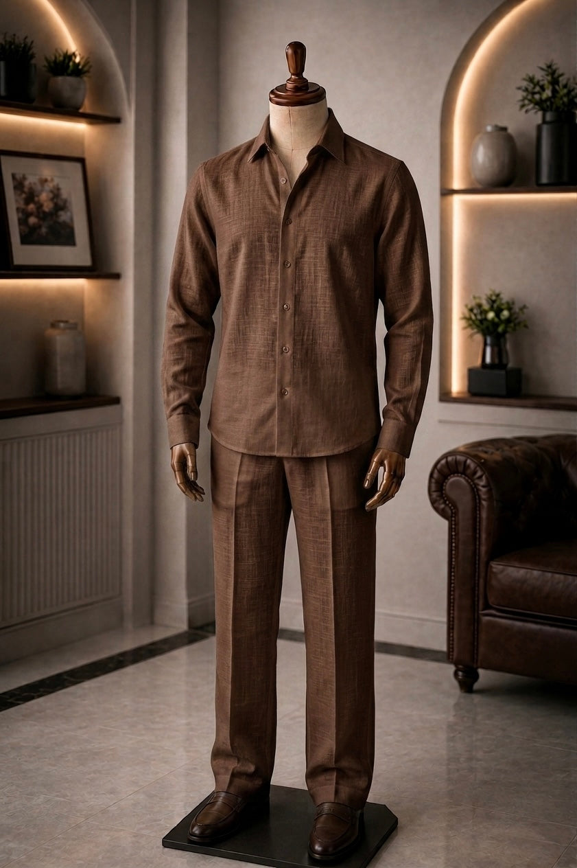 Fine-crafted Top & Bottom Set Of Linen, Luxury And Style