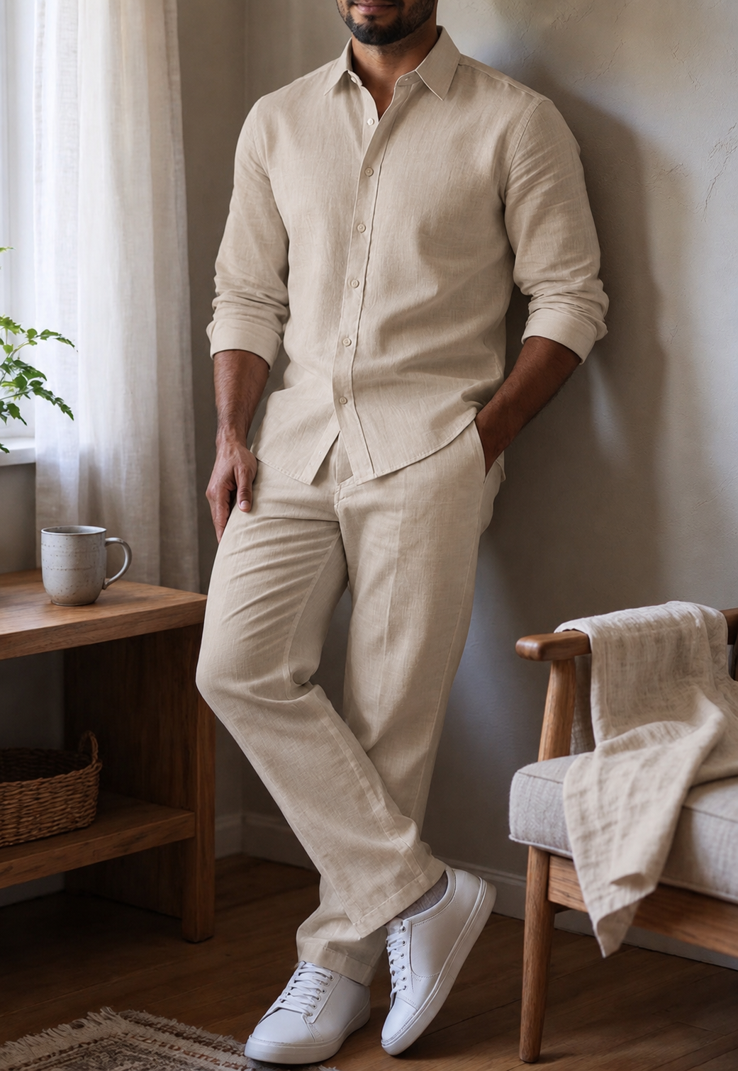 Supreme Linen Top & Bottom Set