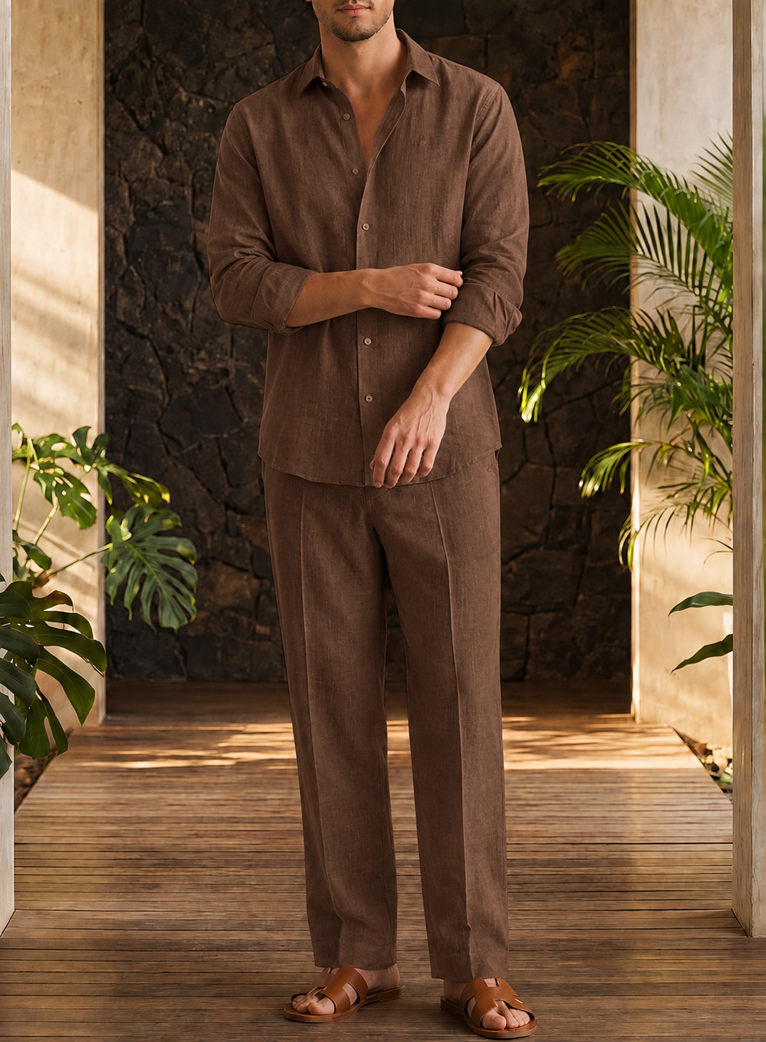 Aura Top & Bottom Set Of Linen, Luxury And Style