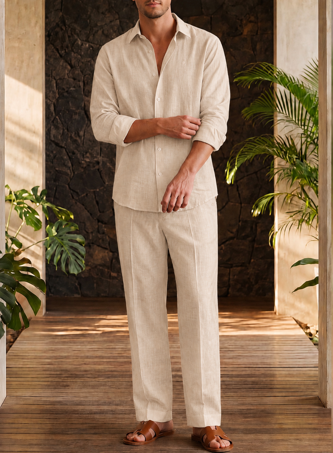 Aura Top & Bottom Set Of Linen, Luxury And Style
