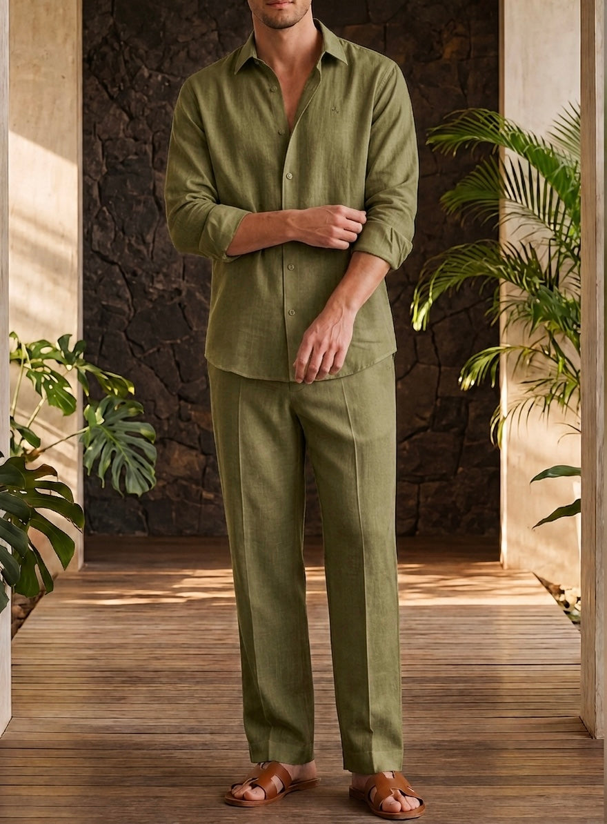 Aura Top & Bottom Set Of Linen, Luxury And Style