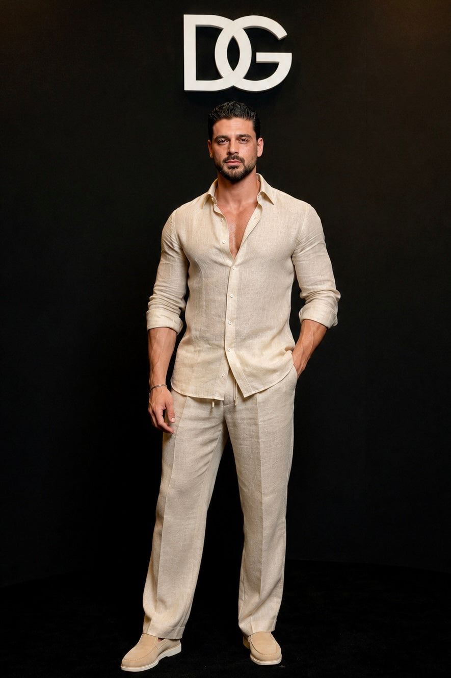 Amalfi Top & Bottom Set Of Linen, Luxury And Style