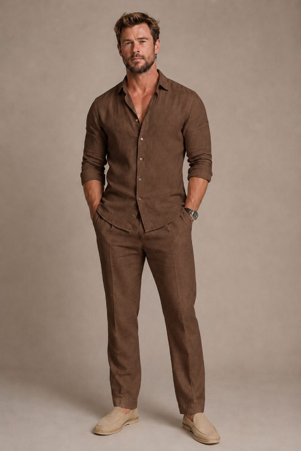 Breeze Top & Bottom Set Of Linen, Luxury And Style