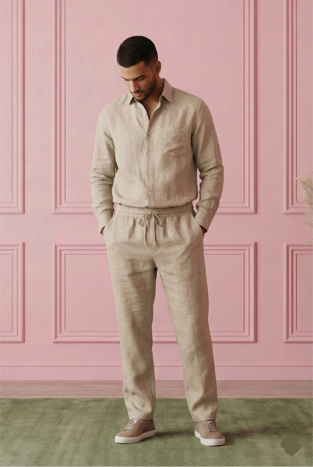 Aura Top & Bottom Set Of Linen, Luxury And Style