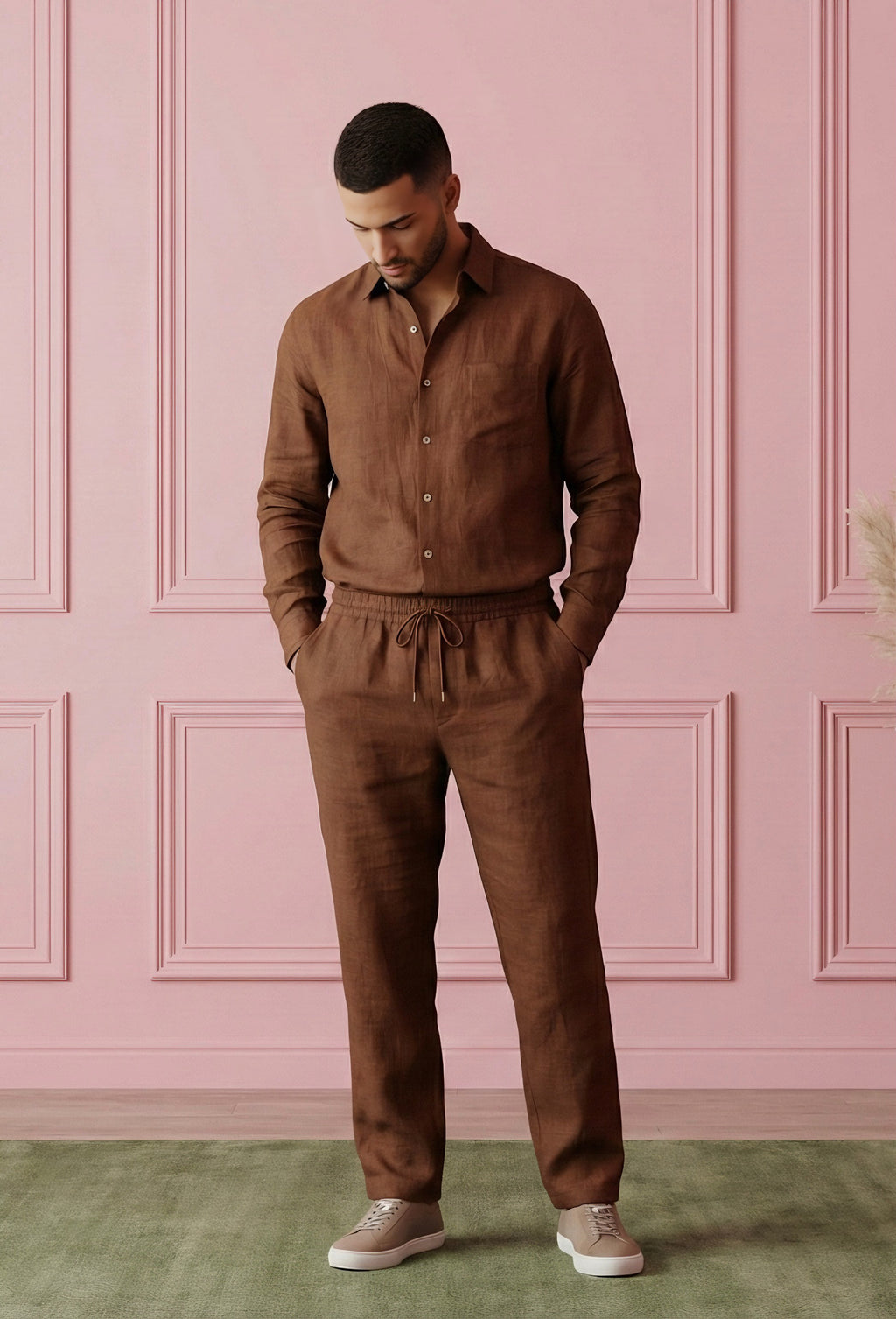 Aura Top & Bottom Set Of Linen, Luxury And Style