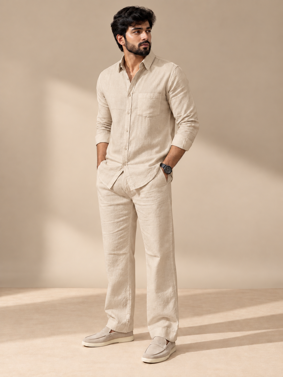 Flex Top & Bottom Set Of Linen, Luxury And Style