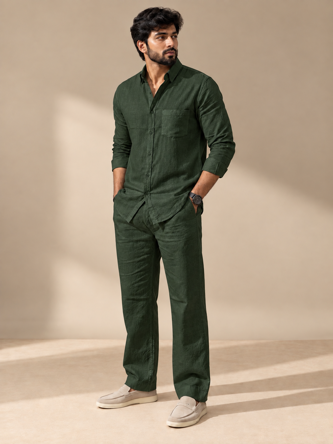 Flex Top & Bottom Set Of Linen, Luxury And Style